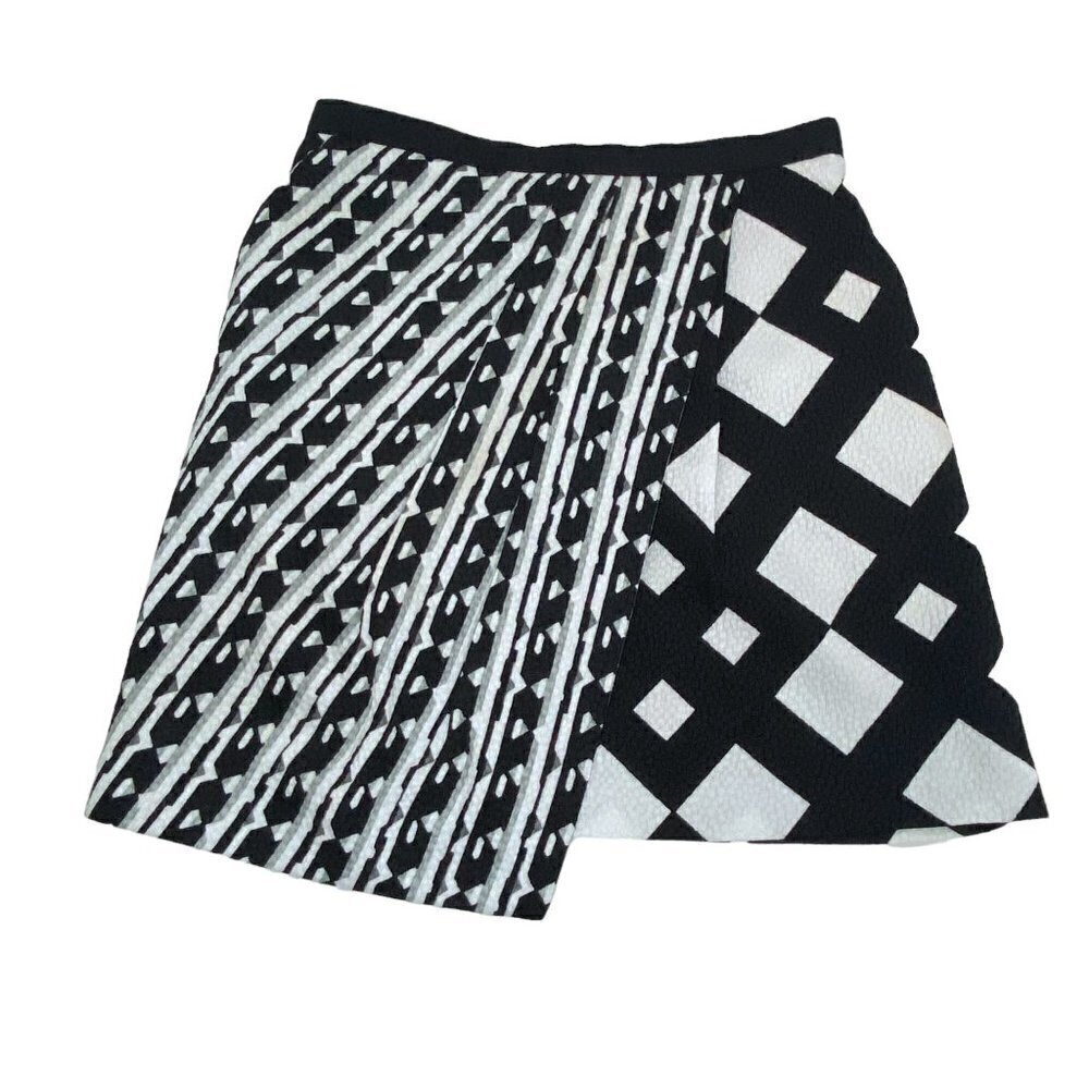 Peter Pilotto x Target Mini Skirt Size 4 Black White Pencil Wrap Skirt
